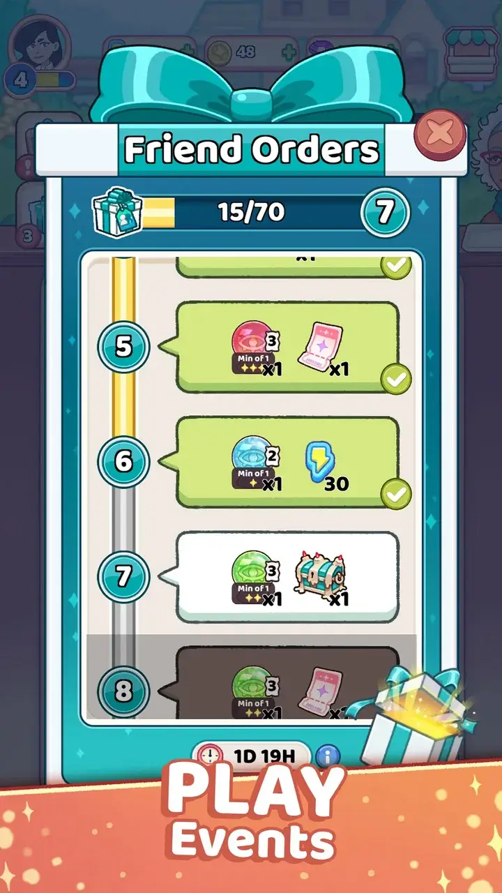 Friend orders and events